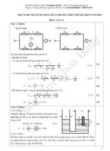 Đáp án đề thi tuyển sinh lớp 10 trường THPT chuyên KHTN môn Vật lí năm 2007